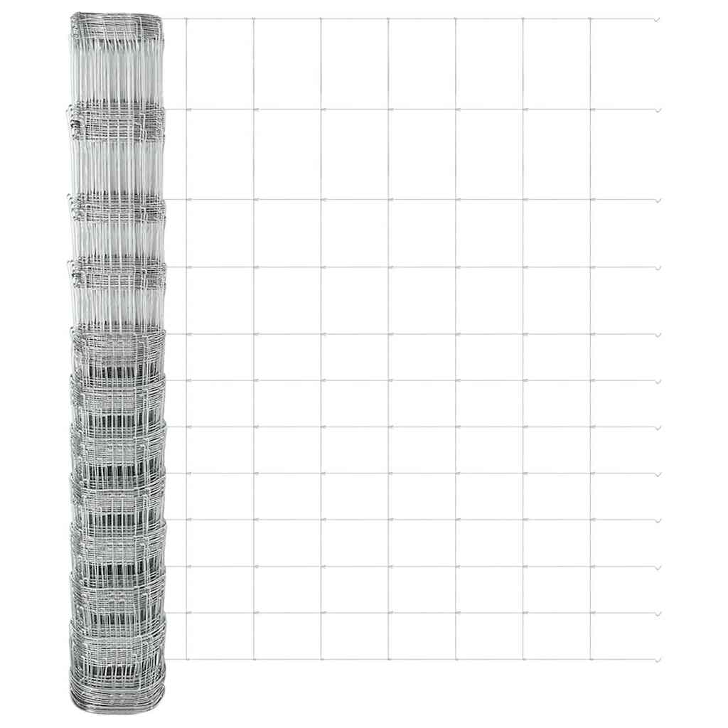 Wildzaun Silber 50 x 1,4 m Verzinkter Stahl